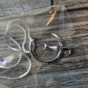 5/$25 Cat Crescent Moon Necklace NEW